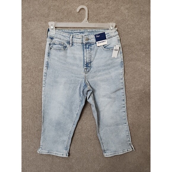 Old Navy Rockstar Slim Capri Jeans Womens 6 Blue Light Wash Stretch NEW - Picture 4 of 13